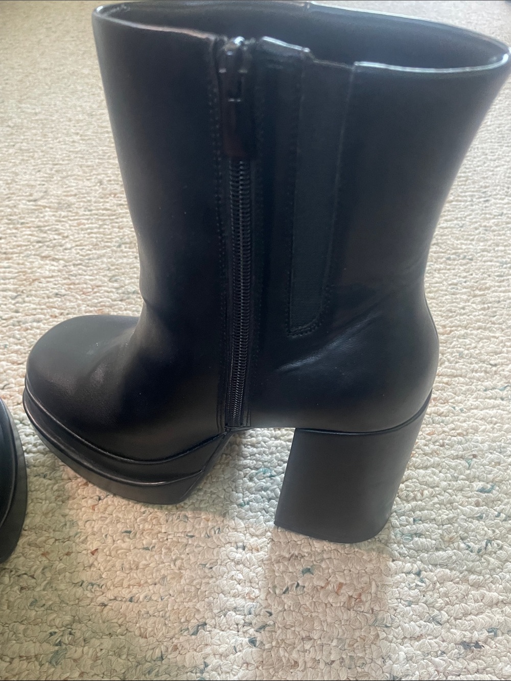 Black Torrid Platform Block Heel Ankle Boots - Women - Picture 3 of 7